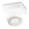 Foco LED de superficie Signify Philips Dimmable Clockwork 6,5W, 500 lm, 2700 K, IP20, blanco