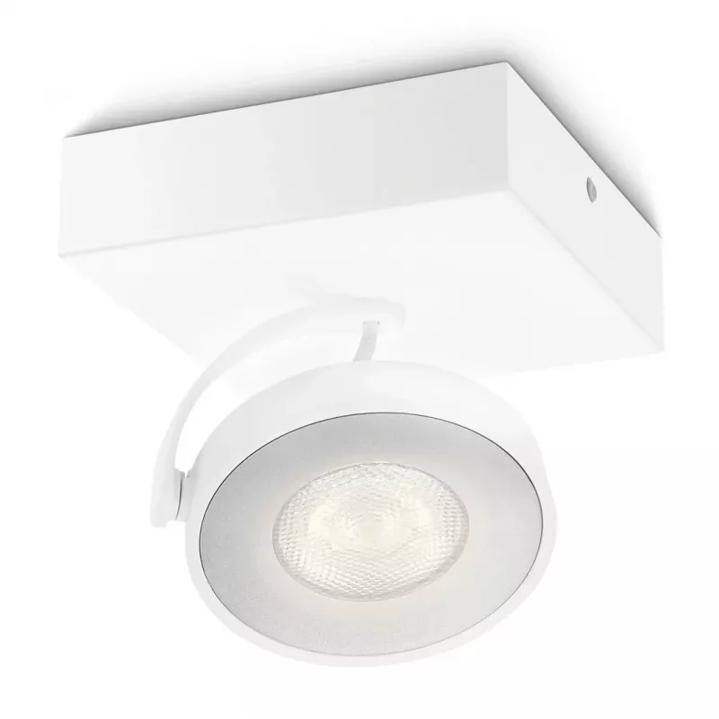 Foco LED de superficie Signify Philips Dimmable Clockwork 6,5W, 500 lm, 2700 K, IP20, blanco