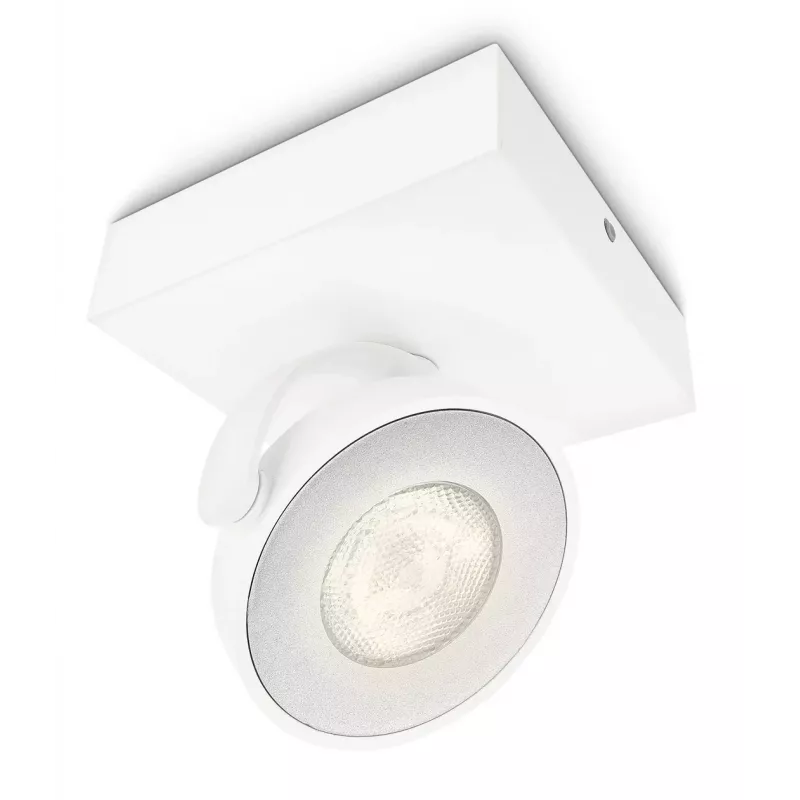 Foco LED de superficie Signify Philips Dimmable Clockwork 6,5W, 500 lm, 2700 K, IP20, blanco