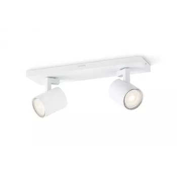 Lámpara de superficie Philips myLiving 5309231P0, GU10 LED 7 W, 2700 K, 255 lm, 2 luces, regulable, blanco