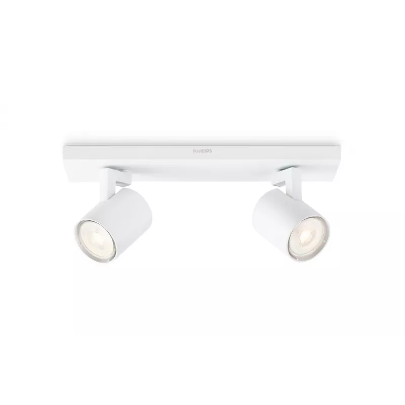 Lámpara de superficie Philips myLiving 5309231P0, GU10 LED 7 W, 2700 K, 255 lm, 2 luces, regulable, blanco