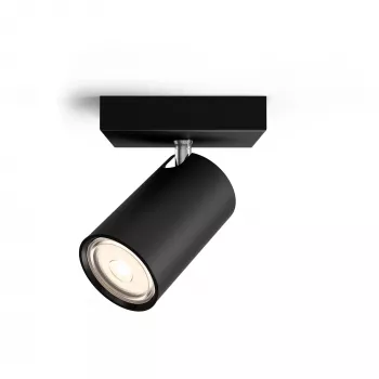 Philips myLiving Kosipo Foco de techo/pared, lámpara de superficie, GU10, 1 bombilla, LED, 220-240 V, negro