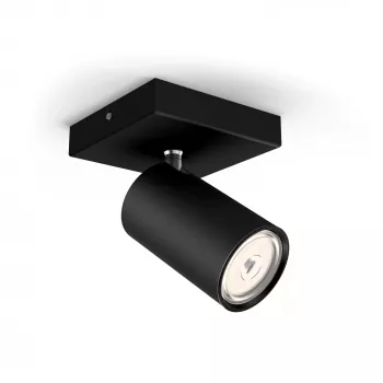 Philips myLiving Kosipo Foco de techo/pared, lámpara de superficie, GU10, 1 bombilla, LED, 220-240 V, negro
