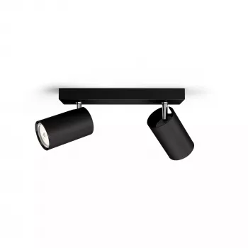 Foco de techo/pared Signify Philips myLiving Kosipo 2x GU10 LED 220-240V IP20 negro