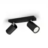Foco de techo/pared Signify Philips myLiving Kosipo 2x GU10 LED 220-240V IP20 negro