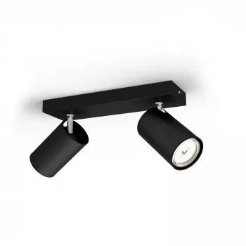 Foco de techo/pared Signify Philips myLiving Kosipo 2x GU10 LED 220-240V IP20 negro