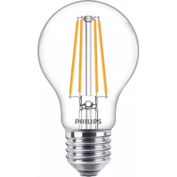 Philips Filament Lámpara transparente 75W A60 E27 8,5W blanco cálido 1055lm