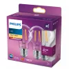 Philips Filament Bulb Clear 40W A60 E27 pack de 2, 4,3 W, 40 W, E27, 470 lm, 15000 h, blanco cálido