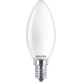 Philips Filament Candle Frosted 40W B35 E14 x2, 4,3 W, 40 W, E14, 470 lm, 15000 h, blanco cálido