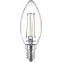 Philips Filament Vela transparente 25W Filament B35 E14 x2, 2 W, 25 W, E14, 250 lm, 15000 h, blanco cálido