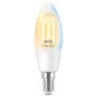 Bombilla inteligente WiZ Filament Candle transparente 4,9 W C35 E14 Wi-Fi blanco