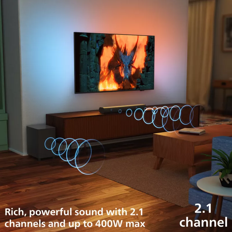 Barra de sonido Philips TAB6100/10 2.1 canales 80 W RMS Dolby Atmos