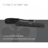 Hub USB-C a HDMI CLUB3D 7-1 — con cable, Gigabit Ethernet, negro, 136×34×94,5 mm
