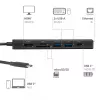 Hub USB-C a HDMI CLUB3D 7-1 — con cable, Gigabit Ethernet, negro, 136×34×94,5 mm