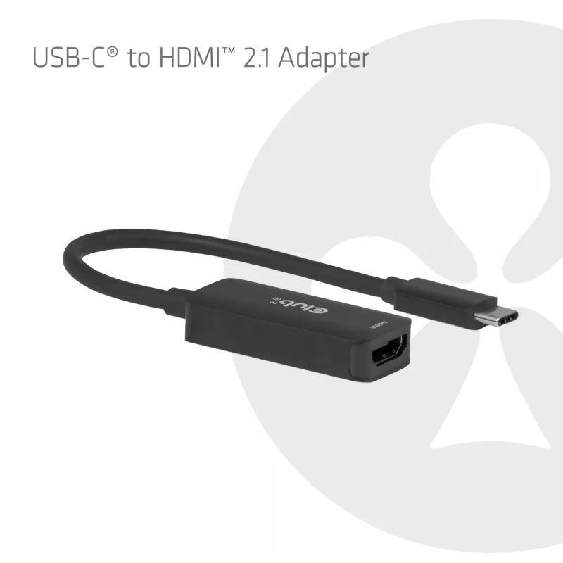 Adaptador USB-C a HDMI 2.1 Club 3D CAC-2505 — 8K@60Hz, USB Type-C a HDMI + USB, 0,12 m
