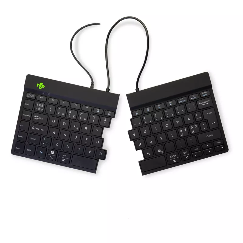 R-Go Tools teclado ergonómico R-Go Split Break v2 con software Break, teclado ergonómico dividido, QWERTY (NORDIC), con cable, negro