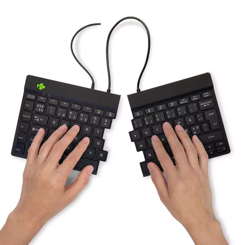 R-Go Tools teclado ergonómico R-Go Split Break v2 con software Break, teclado ergonómico dividido, QWERTY (NORDIC), con cable, negro