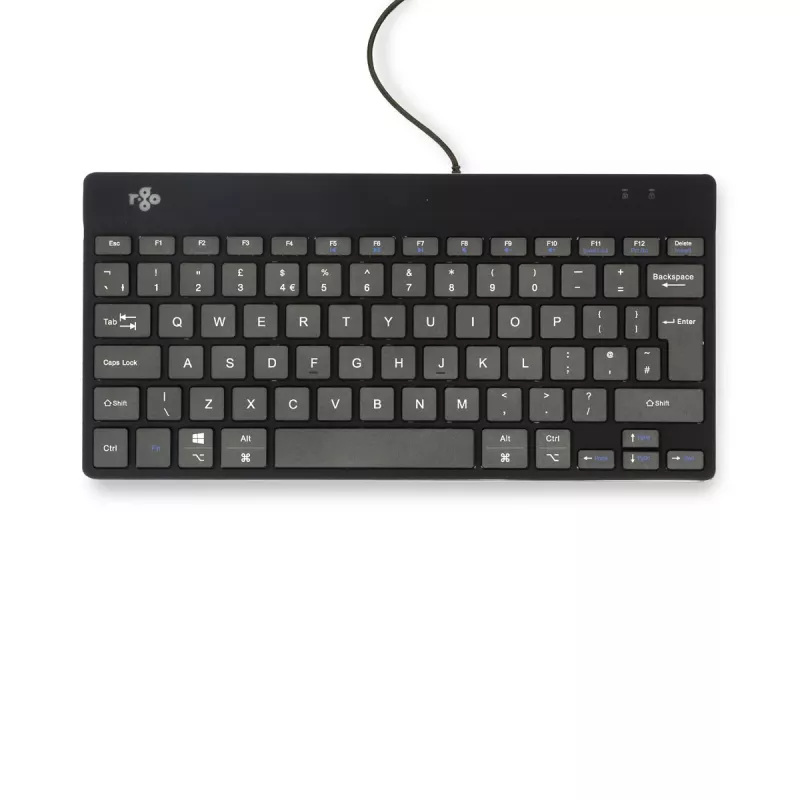 R-Go Tools teclado ergonómico R-Go Compact Break, teclado compacto con software de pausas, QWERTY (UK), con cable, negro