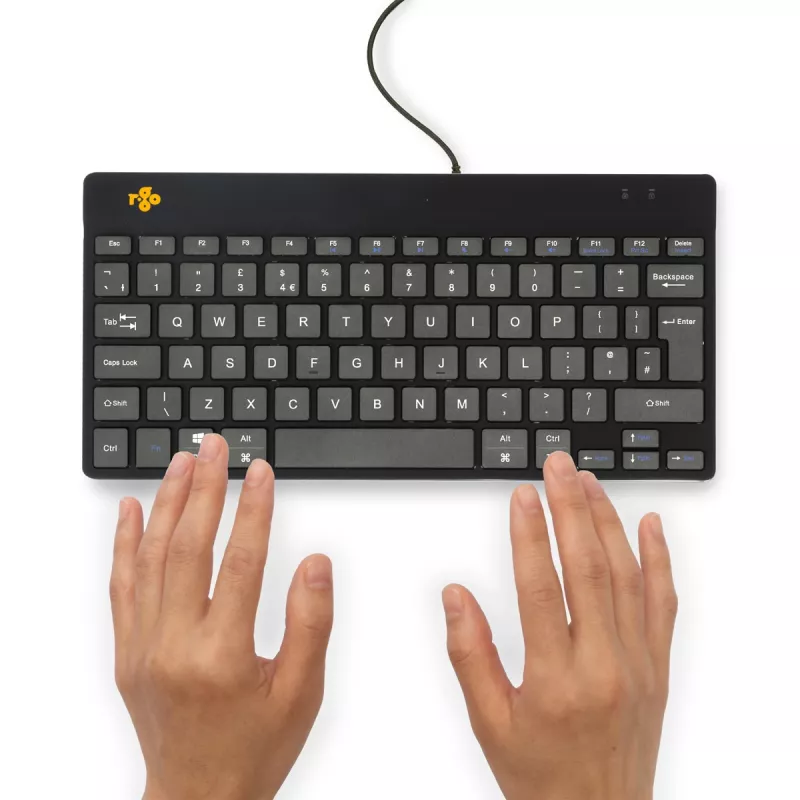 R-Go Tools teclado ergonómico R-Go Compact Break, teclado compacto con software de pausas, QWERTY (UK), con cable, negro