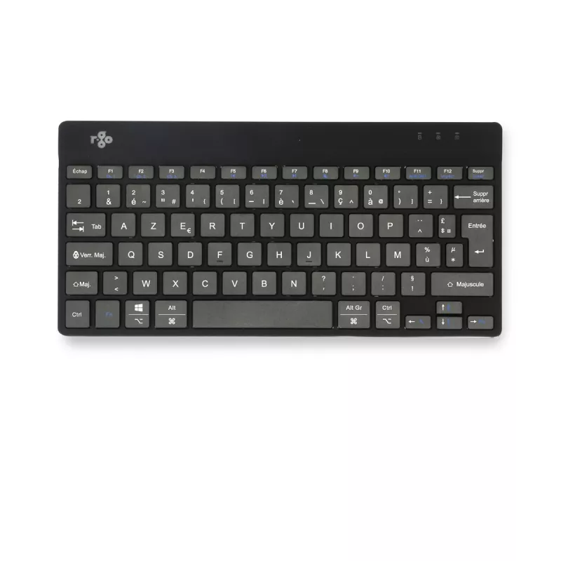 Teclado ergonómico R-Go Tools R-Go Compact Break, teclado compacto con software de pausas, AZERTY (FR), Bluetooth, negro