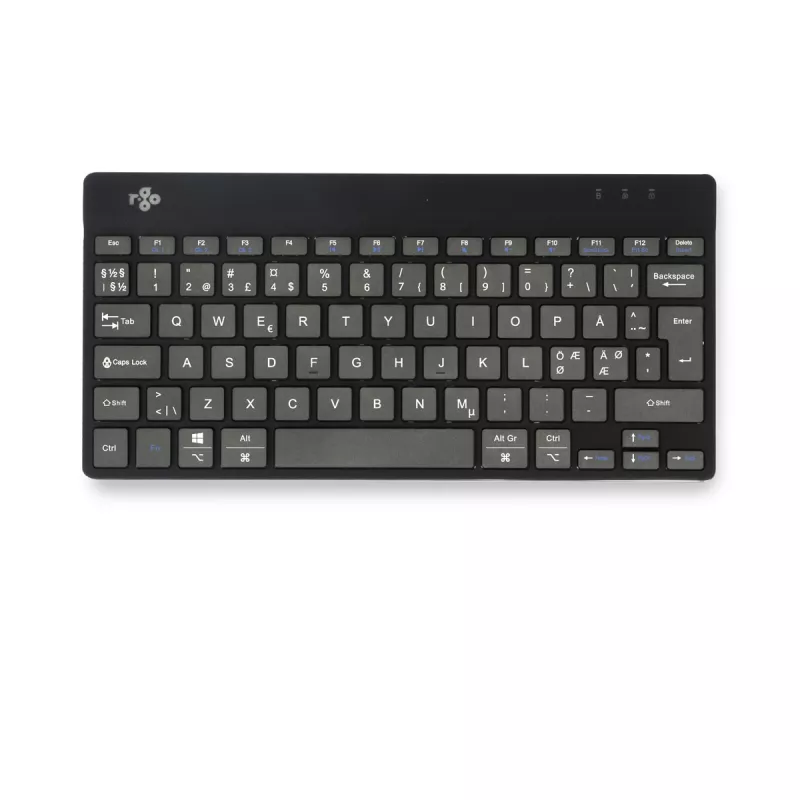 R-Go Tools teclado ergonómico R-Go Compact Break, teclado compacto con software Break, QWERTY (NORDIC), Bluetooth, negro
