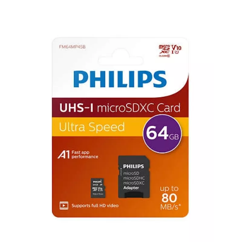 Philips FM64MP45B/00 tarjeta de memoria 64 GB MicroSDXC UHS-I Class 10
