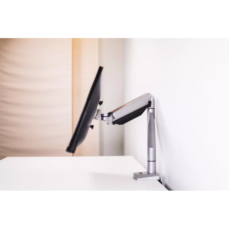 BakkerElkhuizen Smart Office 11 brazo para monitor individual, Clamp/Grommet, 9 kg, 25.4 cm (10 pulgadas), 68.6 cm (27 pulgadas), 100 x 100 mm, negro, plata