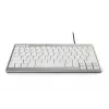 BakkerElkhuizen UltraBoard 950 BE Azerty, Mini, con cable, USB, interruptor de tijera, AZERTY, gris claro, blanco