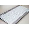 BakkerElkhuizen UltraBoard 950 BE Azerty, Mini, con cable, USB, interruptor de tijera, AZERTY, gris claro, blanco