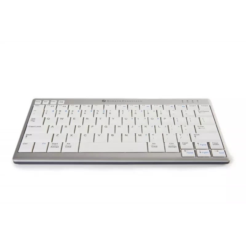 BakkerElkhuizen UltraBoard 950 Wireless US Qwerty, Mini, inalámbrico, Bluetooth, interruptor de tijera, QWERTY, gris claro, blanco