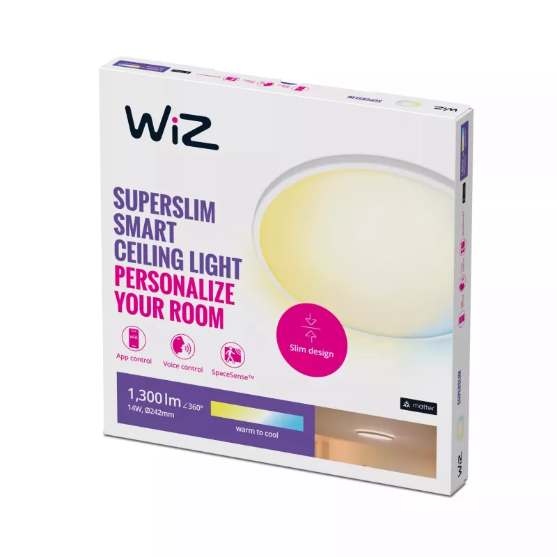 Plafón inteligente WiZ SuperSlim plafón 14 W Wi-Fi/Bluetooth blanco