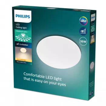 Plafón Philips Functional Moire 36 W LED, blanco, redondo, bombilla no reemplazable, 220–240 V