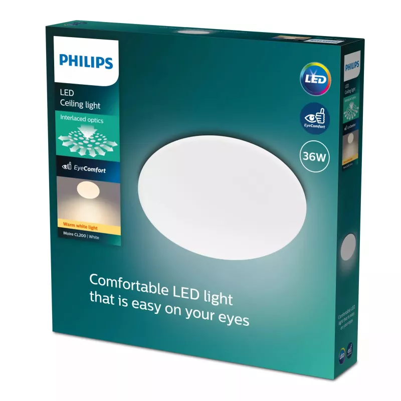 Plafón Philips Functional Moire 36 W LED, blanco, redondo, bombilla no reemplazable, 220–240 V