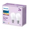 Bombilla Philips Filament mate 60W A60 E27 pack de 2, 7 W, 60 W, E27, 806 lm, 15000 h, blanco cálido