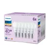 Vela Philips 40W P45 E14 x6, 4,9 W, 40 W, E14, 470 lm, 15000 h, blanco cálido