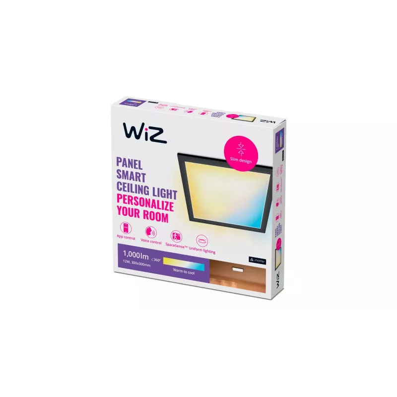 Panel LED de techo/superficie Signify WiZ A Bluetooth 12 W 300×300×42 mm negro 220–240 V