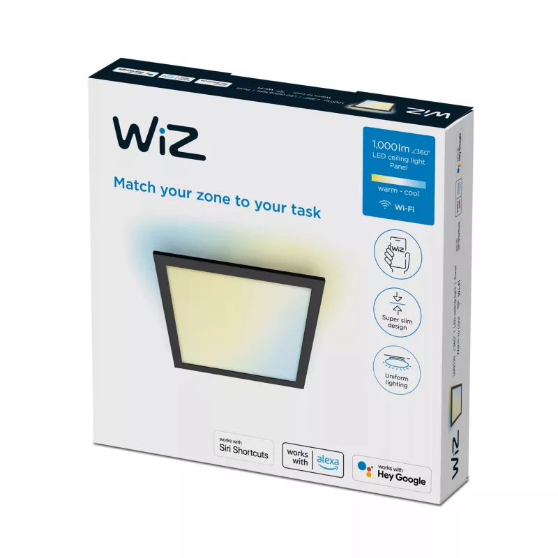 Panel LED de techo/superficie Signify WiZ A Bluetooth 12 W 300×300×42 mm negro 220–240 V