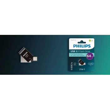 Memoria USB Philips FM64DC152B/00 64 GB USB Type-C 3.2 Gen 1 (3.1 Gen 1) negro
