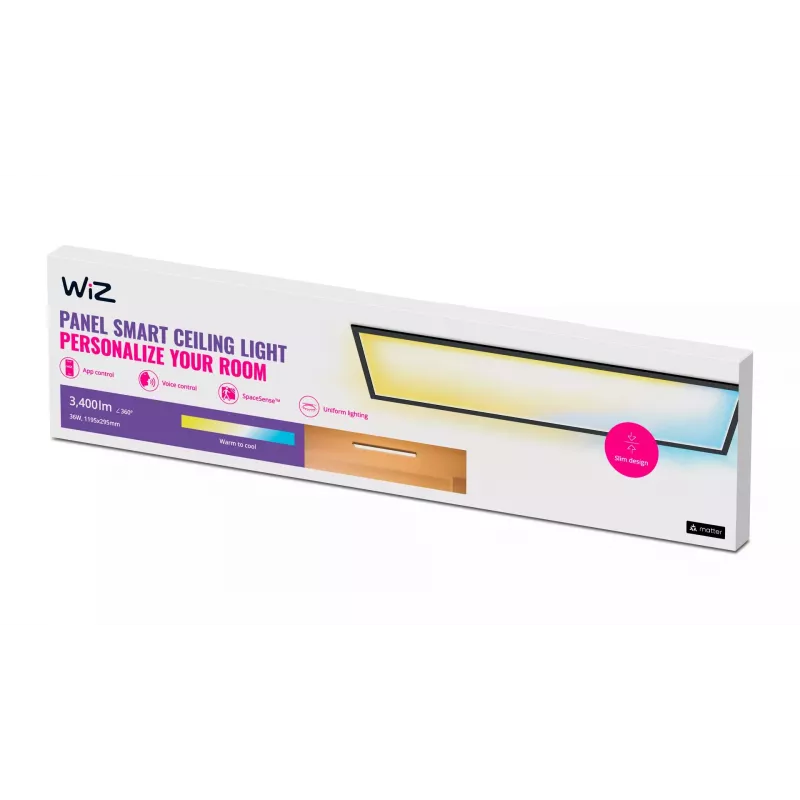 Lámpara de techo de panel WiZ 36 W rectangular
