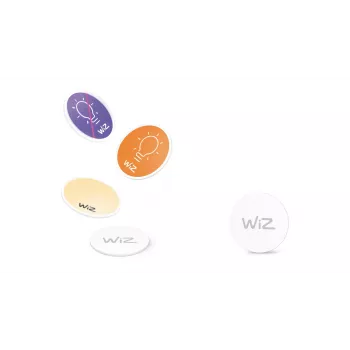 WiZ NFC Tag 4 uds., inalámbrico, NFC, blanco, IP20, plástico, no requerido
