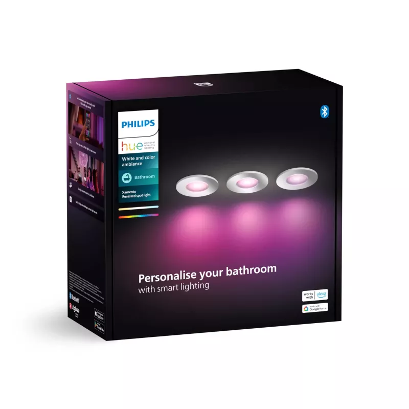 Philips Hue White and Colour Ambience Xamento pack de tres focos empotrables