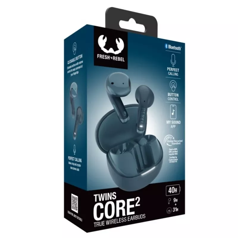 Hama Twins Core 2 headset True Wireless Stereo (TWS) auriculares de botón llamadas/música USB Type-C Bluetooth azul