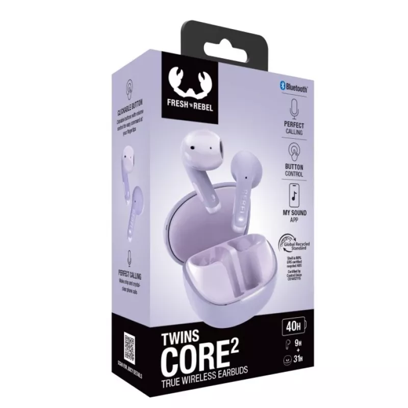 Hama Twins Core 2 headset True Wireless Stereo (TWS) auriculares de botón llamadas/música USB Type-C Bluetooth lila