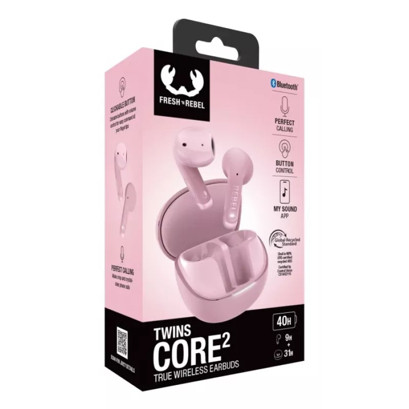 Hama Twins Core 2 headset True Wireless Stereo (TWS) auriculares de botón llamadas/música USB Type-C Bluetooth rosa