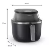 Philips 3000 series NA331/00 freidora individual 6,2 L de pie 1700 W freidora de aire negra, plateada