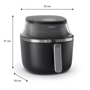 Philips 3000 series NA331/00 freidora individual 6,2 L de pie 1700 W freidora de aire negra, plateada