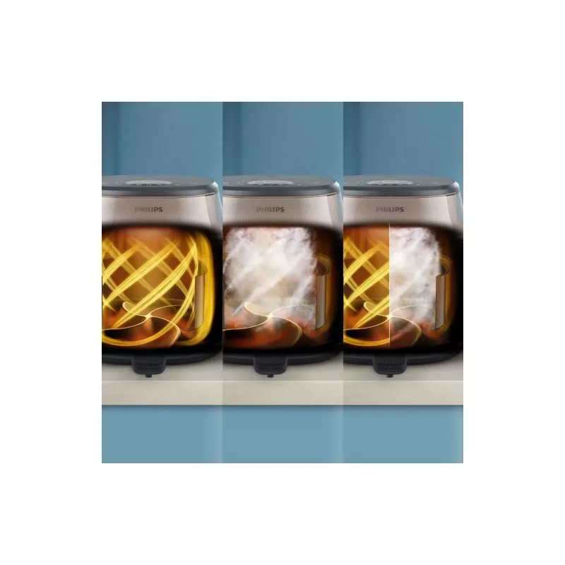 Philips 5000 series NA547/07 freidora individual 7,2 L de pie 2000 W freidora de aire negra, dorada