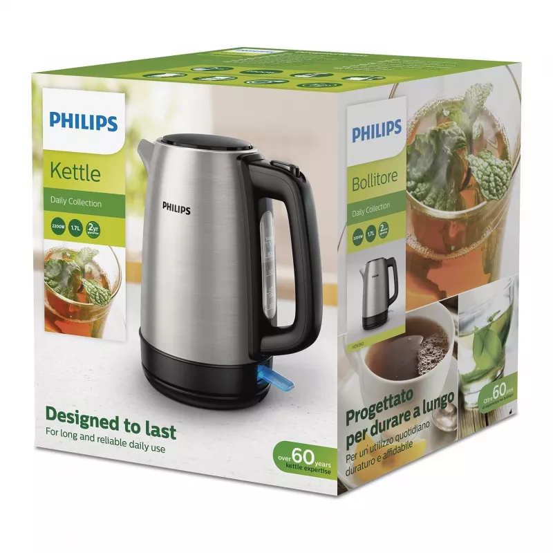 Philips Daily Collection HD9350/94 hervidor de agua 1,7 l 2020 W negro, acero inoxidable