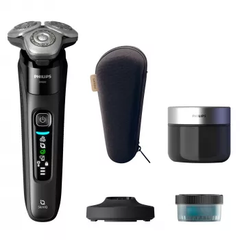 Afeitadora rotatoria eléctrica Philips i9000 X9000/30 — en húmedo y en seco, SkinIQ, batería de iones de litio integrada, estación de carga y limpieza