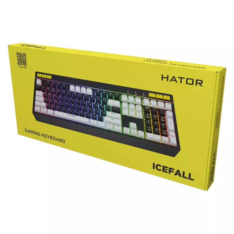 HATOR Icefall Teclado gaming USB QWERTY US English negro RGB LED